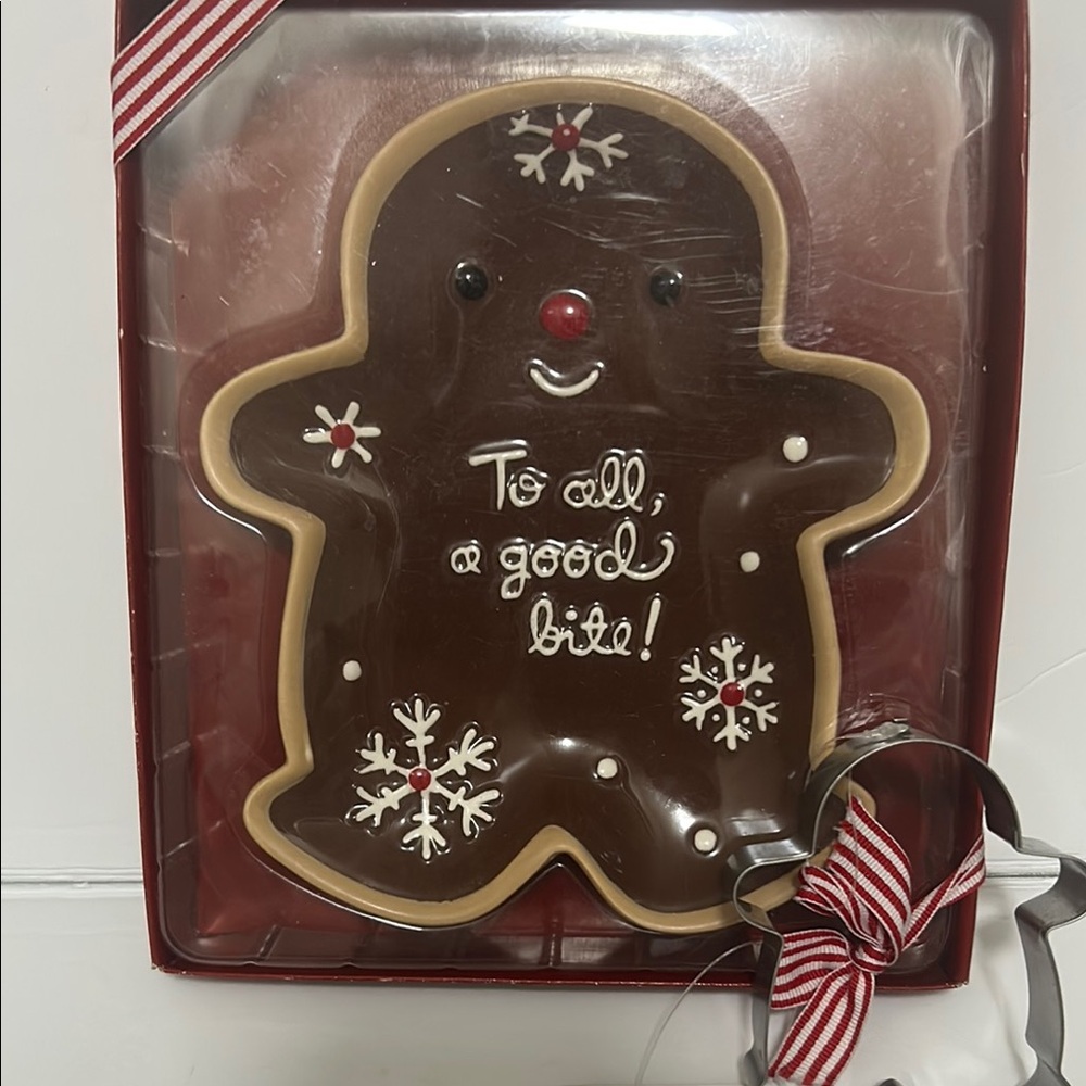 Brown and Cream Holiday Decor Gingerbread Man glass